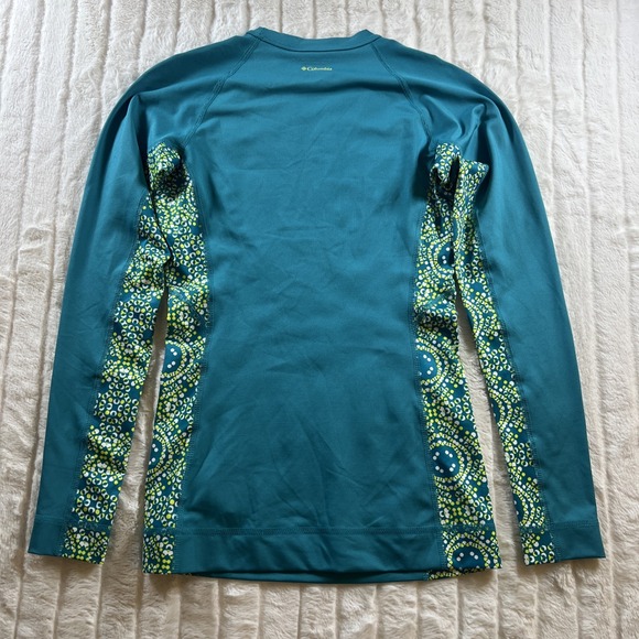 Columbia Teal/Yellow Long-Sleeve Omni-Shade Shirt  Women's‎ XS - Picture 7 of 9